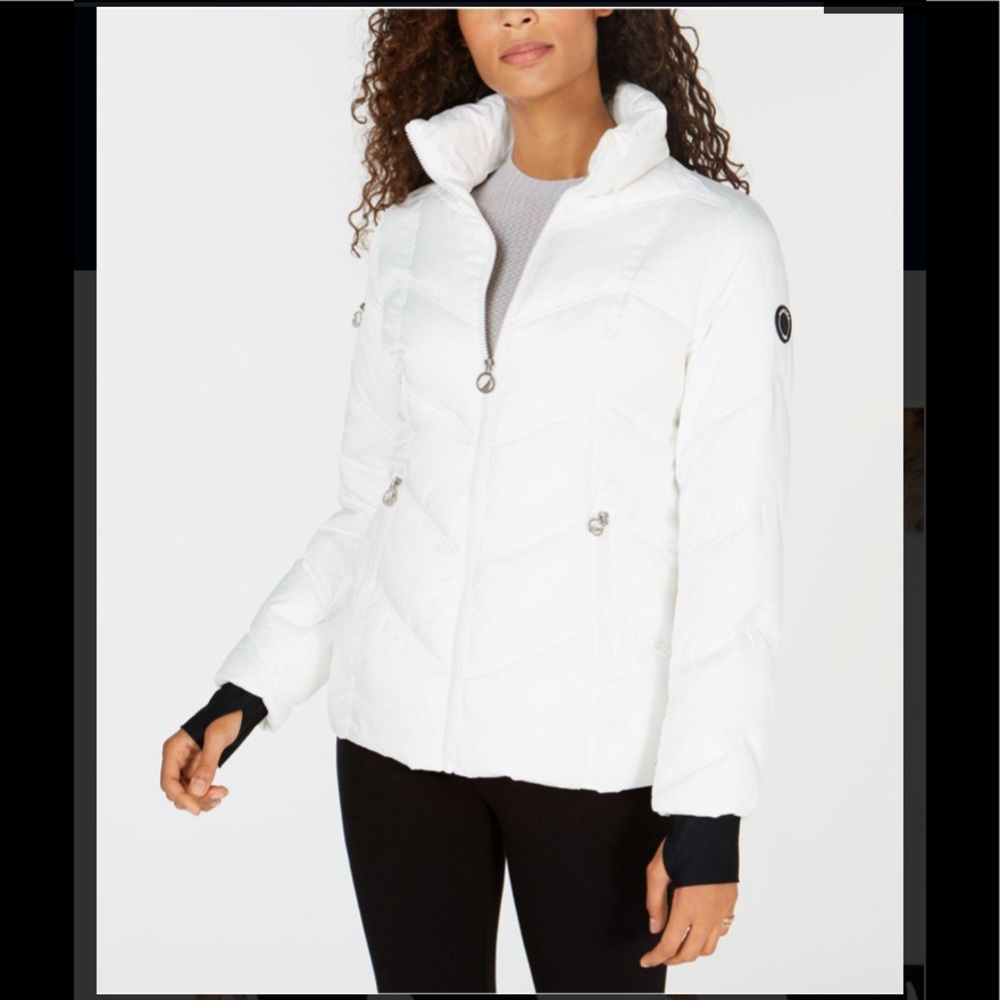 Nautica Faux-fur-trim Hooded Puffer marshmalow,NWT - Picture 5 of 10
